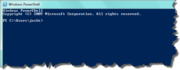 PowerShell runing with non-administrative credentials using standard console colors.